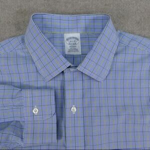 Brooks Brothers Regent Shirt Mens 16 1/2 - 32 Blue Button Up Long Sleeve Supima